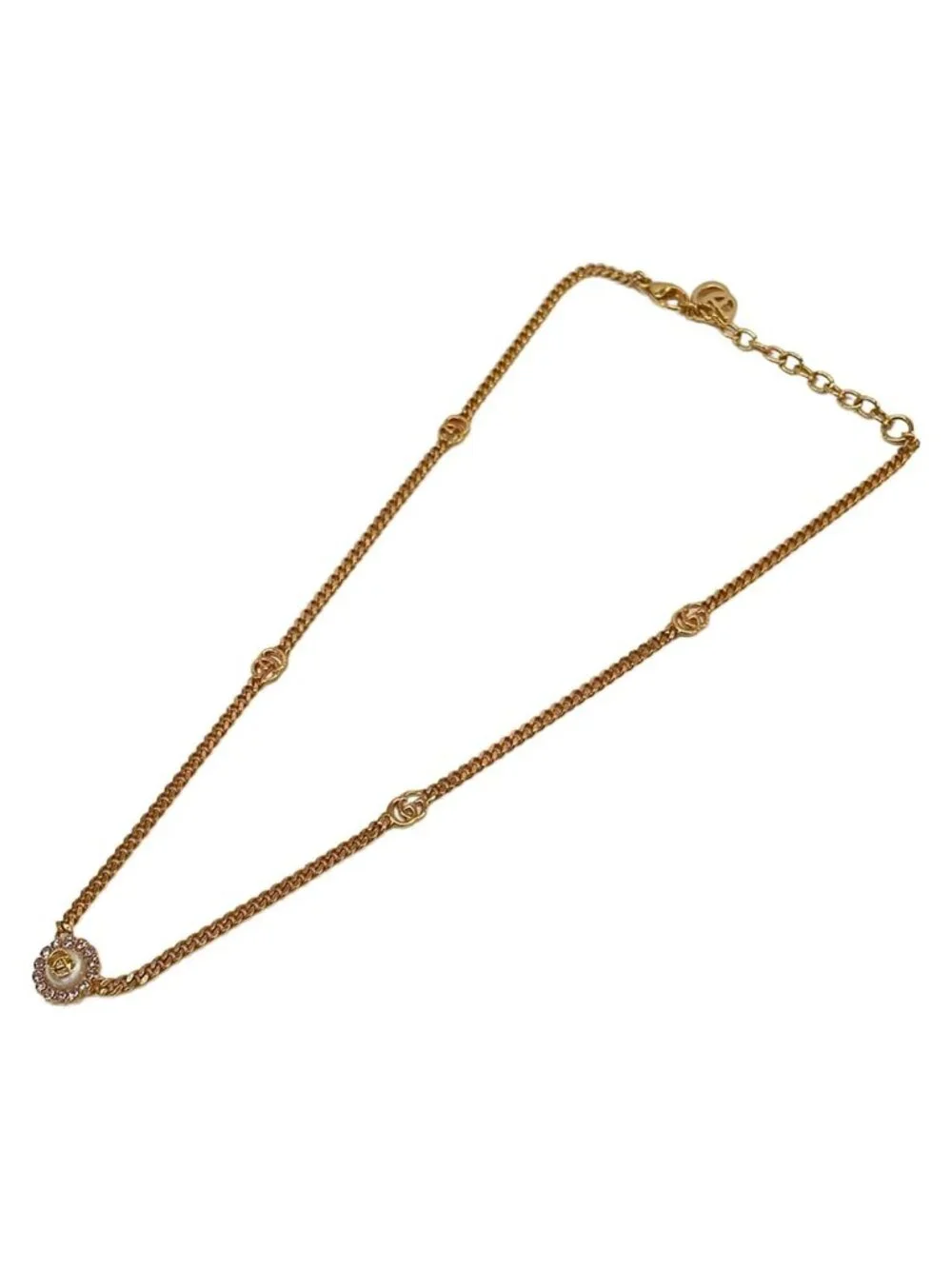 Gucci Necklace Double Pink Gold White